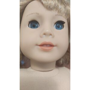 American Girl Doll Courtney Moore 18” Blonde Curly Hair Blue Eyes 80’s w/ Flaws